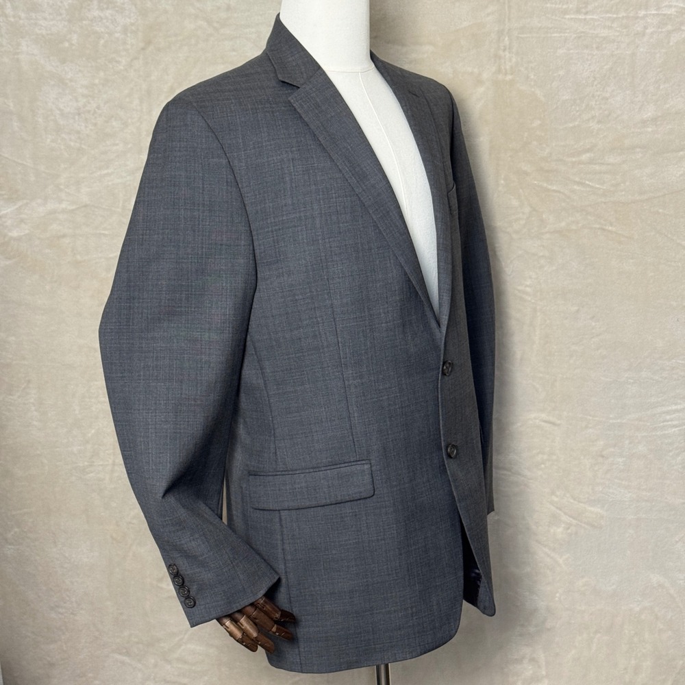 Lauren Ralph Lauren Mens Grey‎ 100% Wool Two Button Classic Sport Coat Size 42L